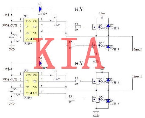 MOS管，H橋，驅動電路圖