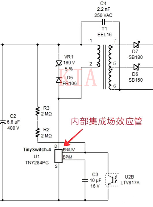 開關電源中場效應管的作用圖解-KIA MOS管