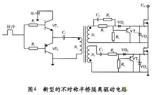 MOSFET 不對稱半橋隔離驅(qū)動電路