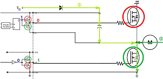 大電流H橋電機(jī)驅(qū)動(dòng)電路-自舉電路-KIA MOS管