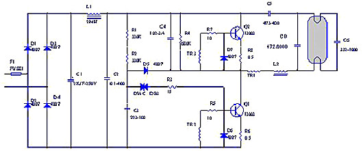 電子鎮(zhèn)流器 電路