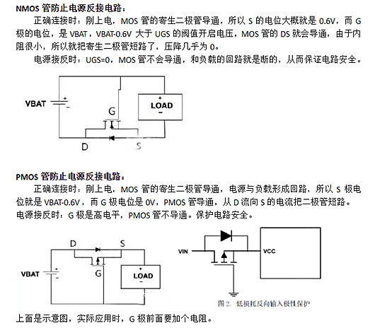 MOS管體二極管的應(yīng)用：防反接、電源切換電路-KIA MOS管