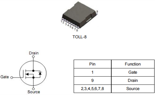 TOLL封裝特點、應(yīng)用 TOLL封裝NMOS首推-KIA MOS管