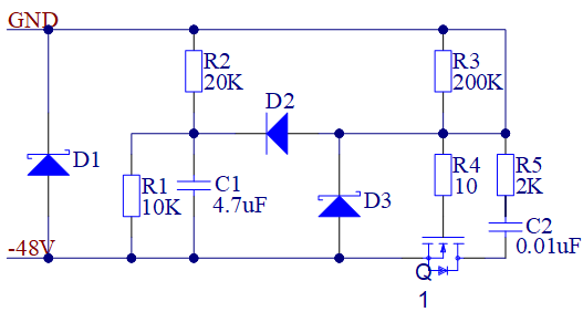 MOS管 電源緩啟動(dòng)電路