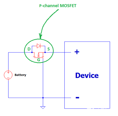 PMOS設(shè)計(jì)反向電壓保護(hù)電路、原理-KIA MOS管