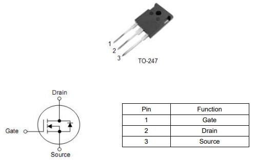 900V 12A場效應(yīng)管6390A 引腳圖TO-247 參數(shù)手冊-KIA MOS管