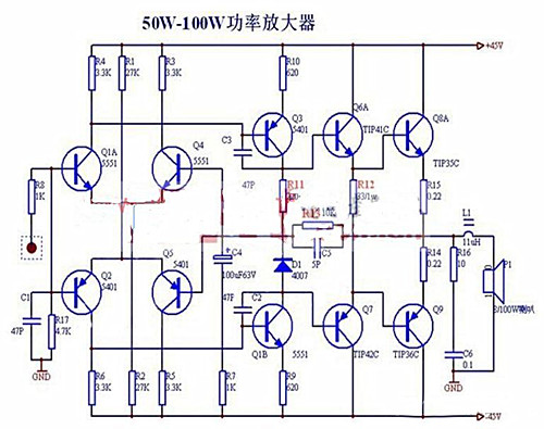 場(chǎng)效應(yīng)管功放電路分享,簡(jiǎn)單好用-KIA MOS管