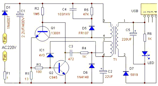 手機充電器電路圖