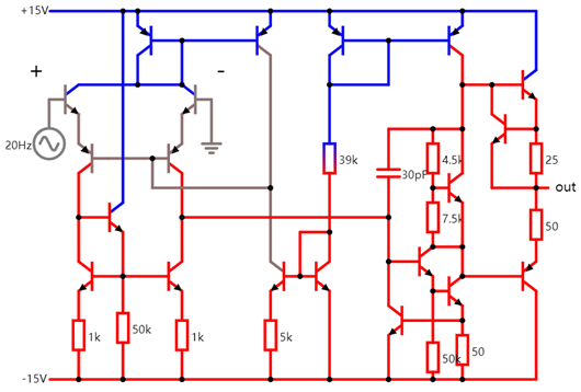 運(yùn)算放大器內(nèi)部電路圖