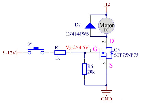 MOS管驅(qū)動直流電機