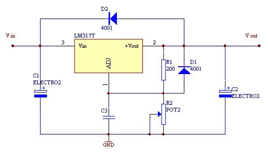 lm317可調(diào)電源電路圖,lm317電路分享-KIA MOS管