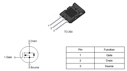 電機(jī)驅(qū)動(dòng)mos管,27A 800V TO264,KNK7880A參數(shù)引腳圖-KIA MOS管