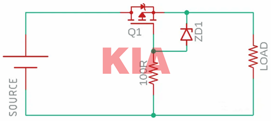 pmos防反接電路設(shè)計(jì),電路原理圖-KIA MOS管