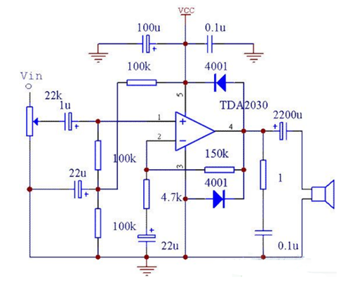 ?TDA2030功放電路,TDA2030單電源接法-KIA MOS管