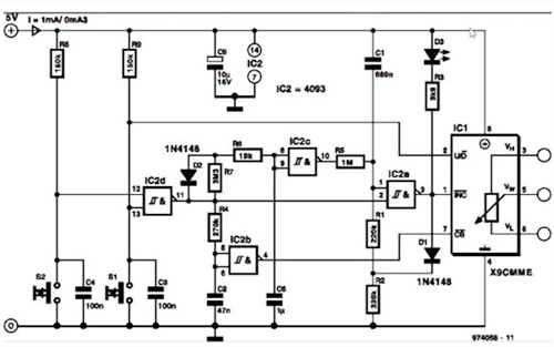 數(shù)字電位器原理,電路
